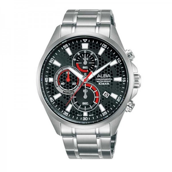 Alba AM3875X1 Silver Black Chronograph Sport Man